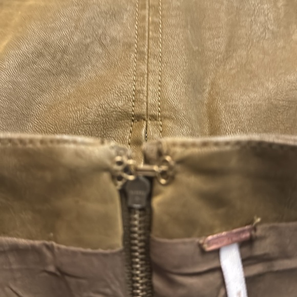 Free People Chestnut brown/ olive faux leather Skirt size 12 - Picture 12 of 15